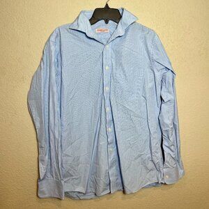 Culwell & Son Button Up Dress Shirt Mens 15.5 34 Blue Plaid Long Sleeve Formal